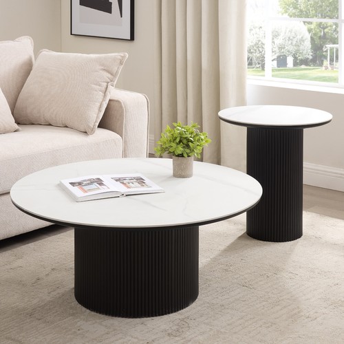Round marble effect coffee - round,