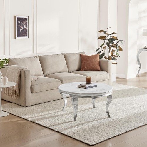 Skye round white marble glass - skye,