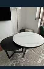 Round Black And White Marble