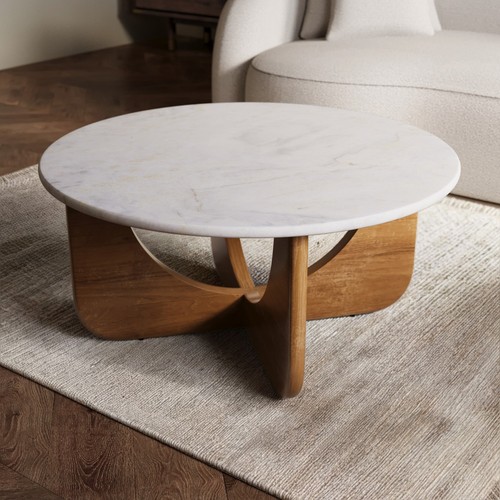 Large round white - white, marble
