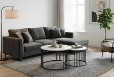 Black & Marble Round Coffee