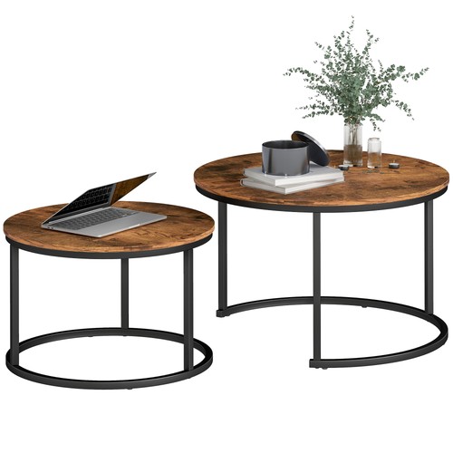 Homcom marble coffee table - coffee,