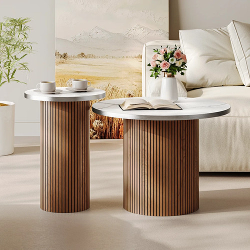 Round coffee table set 2 - round,