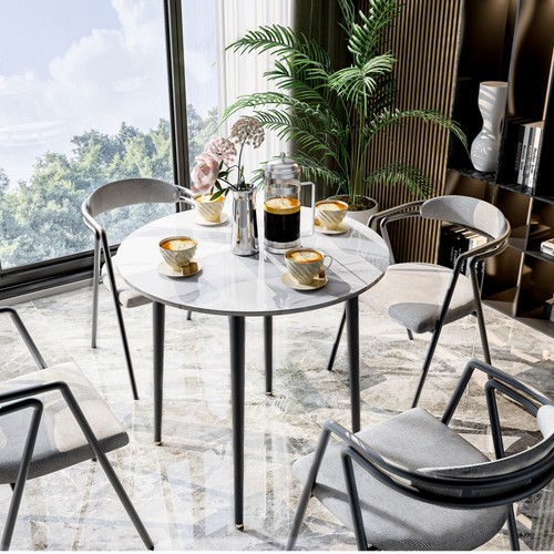 Marble round dining table - marble,