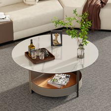 Round Marble Coffee Table Side