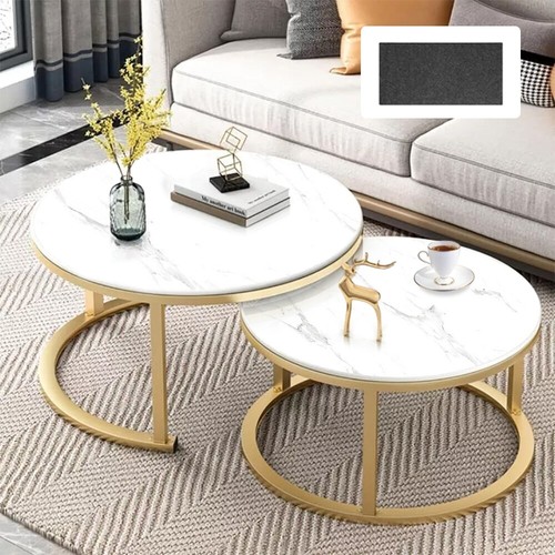Round coffee table set - coffee,