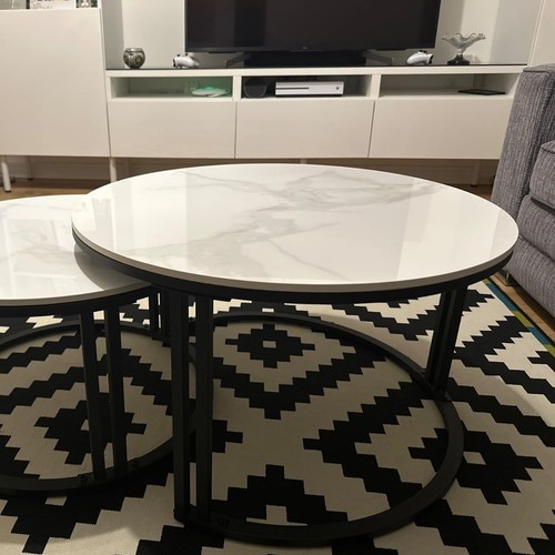 Round nesting coffee table - coffee,