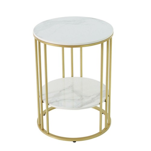 Real marble stone side table - stone,