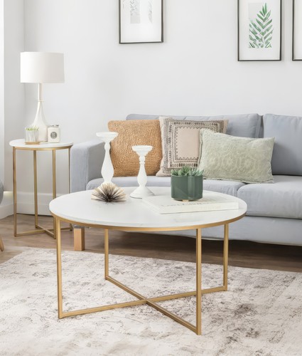 Industrial round coffee table - round,