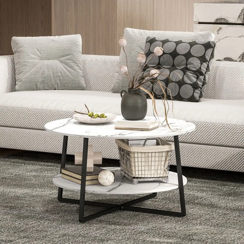 White round coffee table - white,