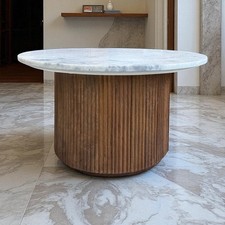 Solid Mango Wood Fluted Base &